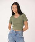 Blusa Cropped Feminina Sem Costura Canelada Marisa-15741