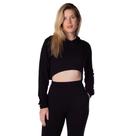 Blusa Cropped Feminina Trilhos Urbanos Em Moletinho com Capuz Preto Blusa Cropped Feminina Trilhos Urbanos Em Moletinho com Capuz Preto