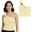 Blusa Cropped Feminino Fivela Ombro Só Regata Candy Color