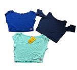 Blusa Cropped feminino kit com 3 peças Blusa Cropped feminino kit com 3 peças