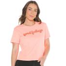 Blusa Cropped Feminino Manga Curta T Shirt Bordada Verão