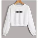 Blusa Cropped Feminino Moletom Premium Fases da lua