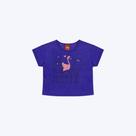 Blusa Cropped Flamingo Infantil Menina Kyly 1001022 Cinza