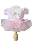 Blusa Cropped Floral Rosa Bebê Malloo para cachorro e gato