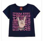 Blusa Cropped Infantil Feminino em Meia Malha Kyly
