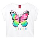 Blusa Cropped Infantil Kyly Borboleta Tie Dye Menina