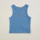 Blusa Cropped Infantil Menina Petit Cherie Azul Borboleta Strass Verão Moda Kids