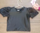Blusa cropped infantil preta