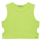 Blusa Cropped Juvenil Lilimoon em Malha Wave com Aberturas Laterais cor Verde