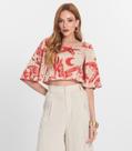 Blusa Cropped Manga Ampla em Meia Malha Endless Laranja