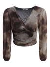 Blusa Cropped Manga Bufante Autentique Feminina AREIA