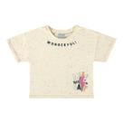 Blusa Cropped Manga Curta Algodão Off White Menina Infantil