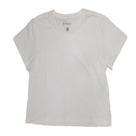Blusa Cropped Manga Curta em Malha Algodão Off White Tamanho M Basic+