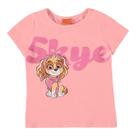 Blusa Cropped Manga Curta Patrulha Canina Menina Rosa