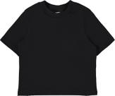 Blusa Cropped Manga Curta Ribana Canelada Preta Infantil