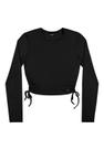 Blusa Cropped Manga Longa Canelada Preto Elian