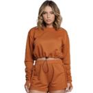 Blusa Cropped Manga Longa Com Regulagem Vekyo Gringa Moletinho Frio Moda Casual Feminina Blusa Cropped Manga Longa Com Regulagem Vekyo Gringa Moletinho Frio Moda Casual Feminina