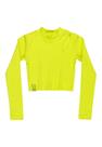 Blusa Cropped Manga Longa Juvenil com Detalhe Vazado Gloss