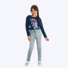 Blusa Cropped Manga Longa Stitch Infantil Menina Brandili 56141 Rosa