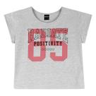 Blusa Cropped Menina Amora em Algodão na cor Mescla White