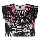 Blusa Cropped Menina Amora em algodão Tie Dye Preto