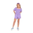 Blusa Cropped Menina Pink Soda em Malha Crepe - Lavanda Blusa Cropped Menina Pink Soda em Malha Crepe - Lavanda