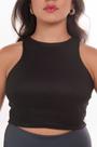 Blusa Cropped Modelo Regata Com Decote Arredondado