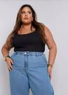 Blusa Cropped Regata Canelada Feminina Verão Plus Size