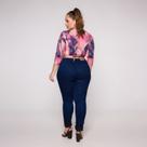 Blusa Cropped Transpassada de Manga 3/4 e amarração