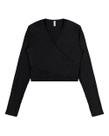 Blusa Cropped Transpassado canelado - Cereja Rosa Ref.72972