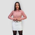 Blusa Cropped Tricô Feminina Trançado Manga Longa Blogueira