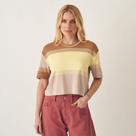 Blusa Cropped Tricô Listras Largas