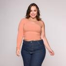Blusa Cropped Um Ombro Só Manga Longa