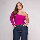 Blusa Cropped Um Ombro Só Manga Longa Blusa Cropped Um Ombro Só Manga Longa
