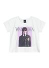 Blusa cropped Wandinha infantil menina em malha Brandili
