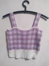 Blusa Cropped xadrez de lã feminino - Tamanho P