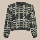 Blusa Cropped Xadrez Tricot Feminina Blusa Cropped Xadrez Tricot Feminina
