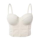 Blusa Curta Cropped Corset Top Transparente Lycra Bojo Alça Blusa Curta Cropped Corset Top Transparente Lycra Bojo Alça