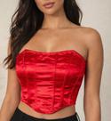 Blusa Curta Cropped Top Tubo Corset Lycra Barra V S/ Alça Blusa Curta Cropped Top Tubo Corset Lycra Barra V S/ Alça