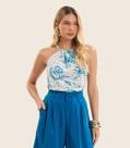 Blusa de Alça Feminina em Meia Malha Endless Azul