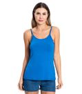 Blusa de Alça Feminina Viscotorcion Básica Rovitex Azul