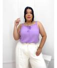 Blusa De Alça Lisa Plus Size Minimalista Laço Ajustável