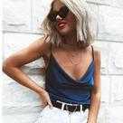 Blusa de alcinha azul, tamanho M