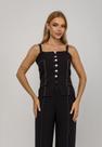 Blusa De Alfaiataria De Alças Com Botões Preto Salvatore