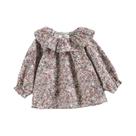 Blusa De Algodão Com Babados E Renda Para Bebês De 0 a 24 Meses, Manga Longa, Camisa Infantil Para