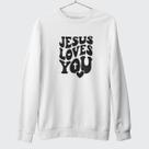 Blusa De Algodão Moletom Gola Redonda Jesus Loves You