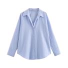 Blusa de Algodão Oxford para Mulheres - Manga Longa, Gola de Lapela, Estilo Chic