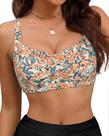 Blusa de biquíni Amy Babe Twist acolchoada frontal para mulheres amarela floral