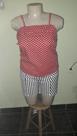 Blusa de Bolinha com alça reguladora - Vermelha - Tamanho GG