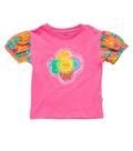 Blusa de calor infantil rosa com laranja